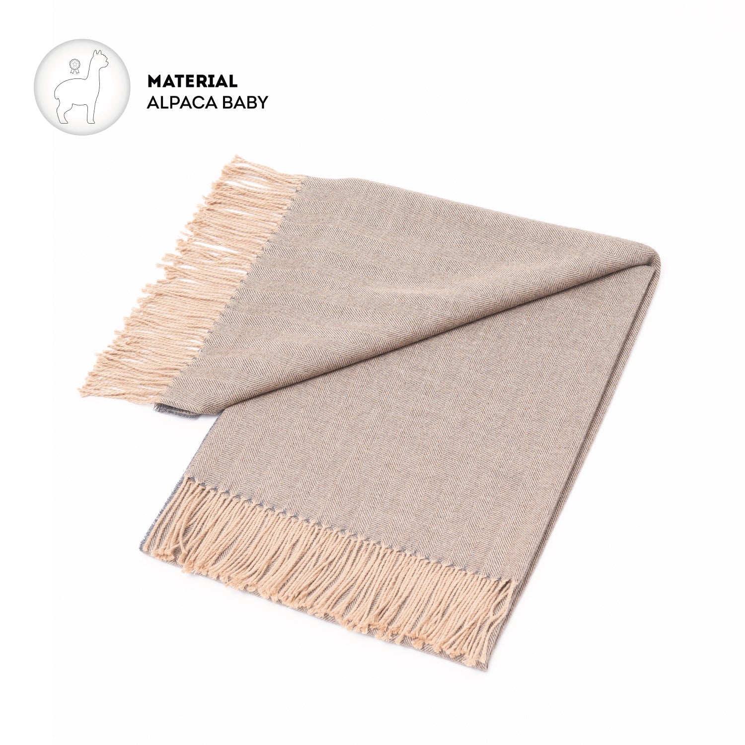 Manta Baby Alpaca Coropuna Marrón/Beige