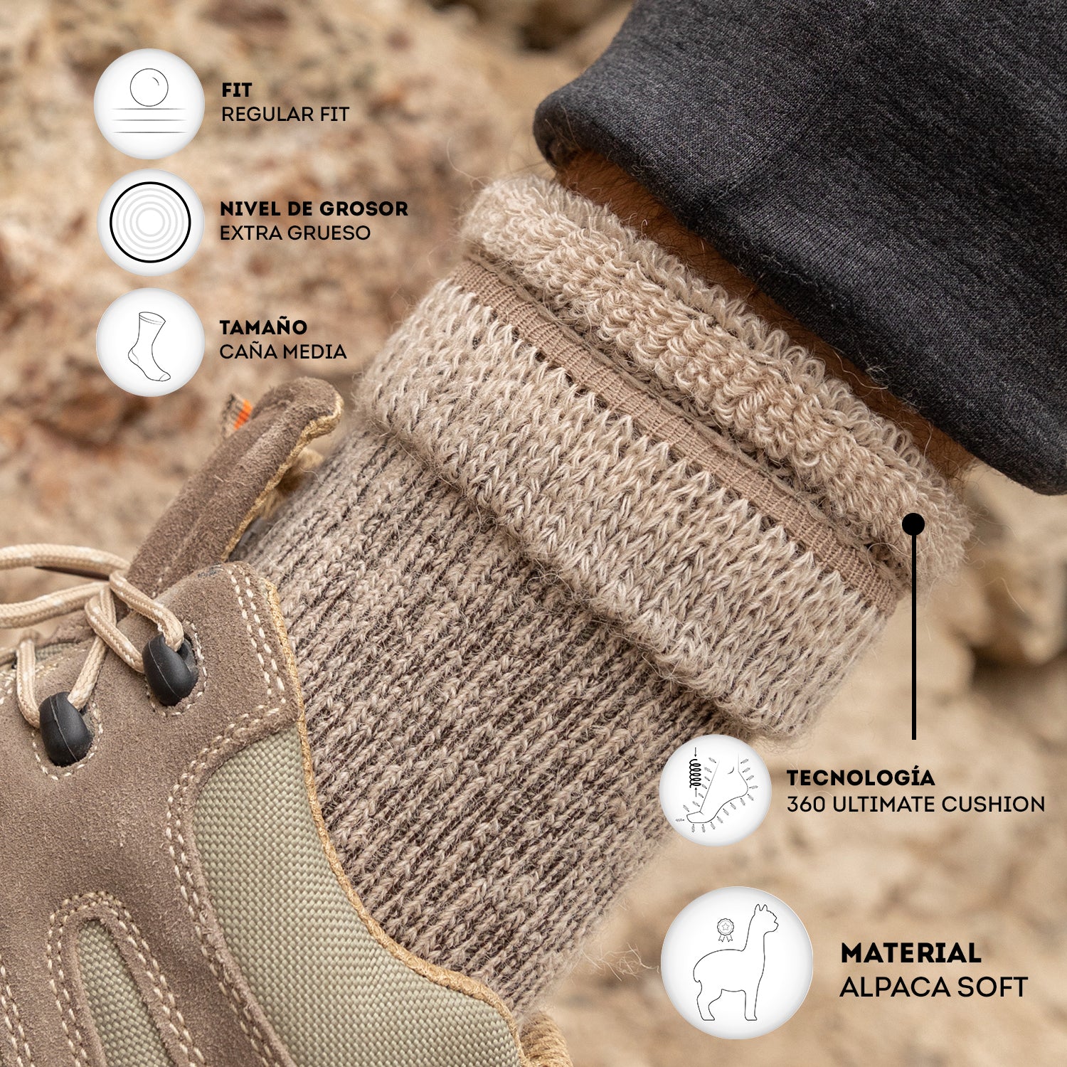 Medias de Alpaca Afelpadas