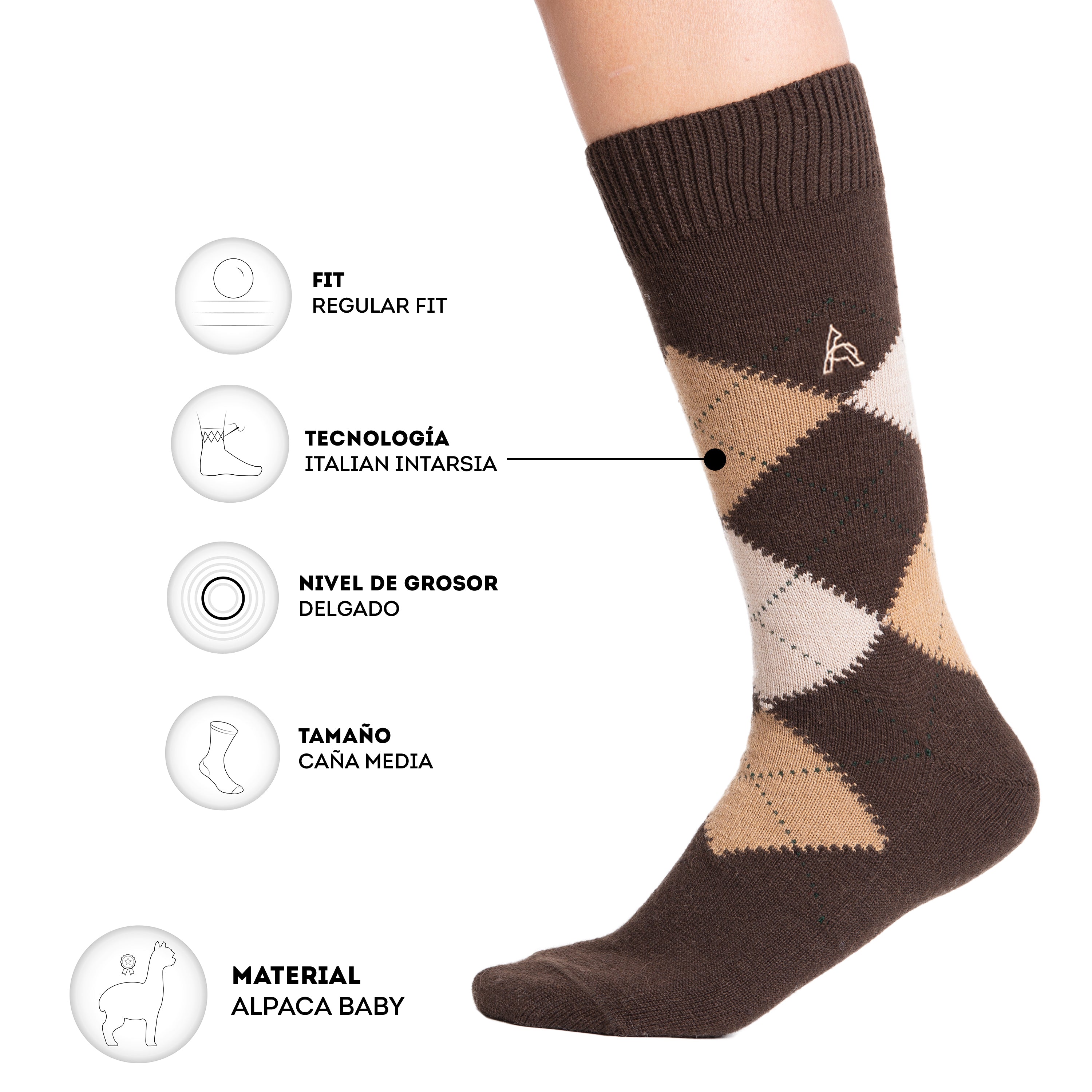 Medias de Baby Alpaca Intarsia