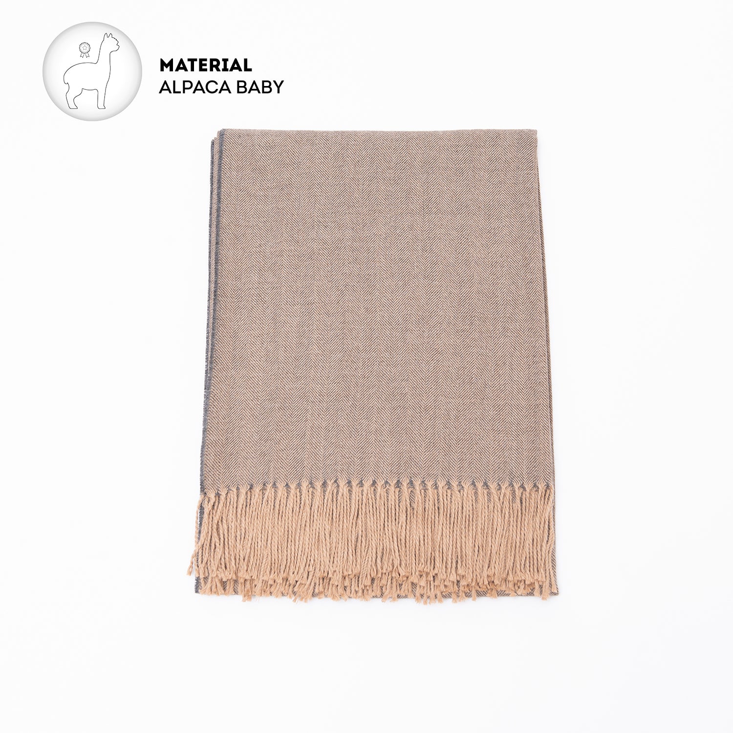 Manta Baby Alpaca Coropuna Marrón/Beige