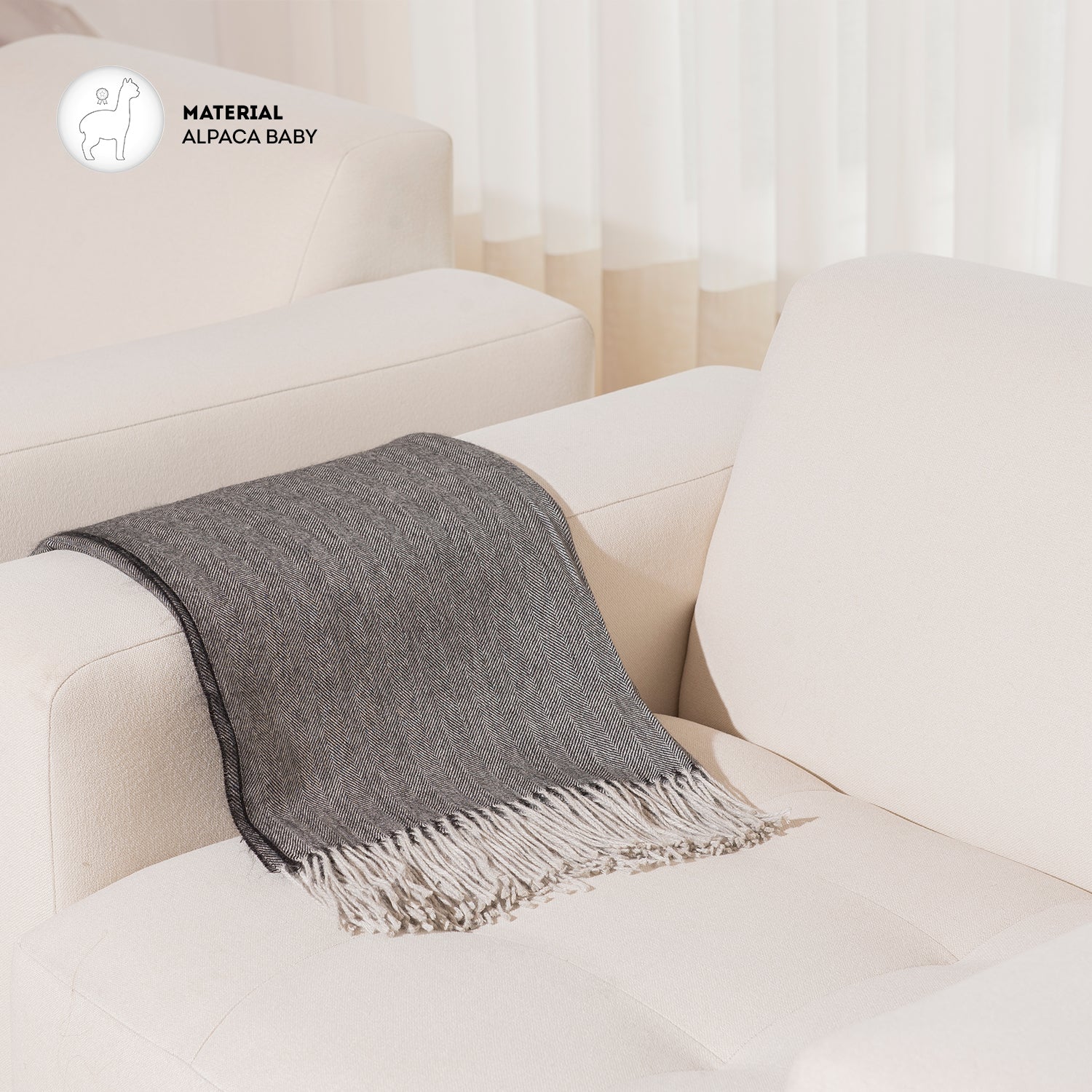 Manta Baby Alpaca Coropuna Gris/Plomo