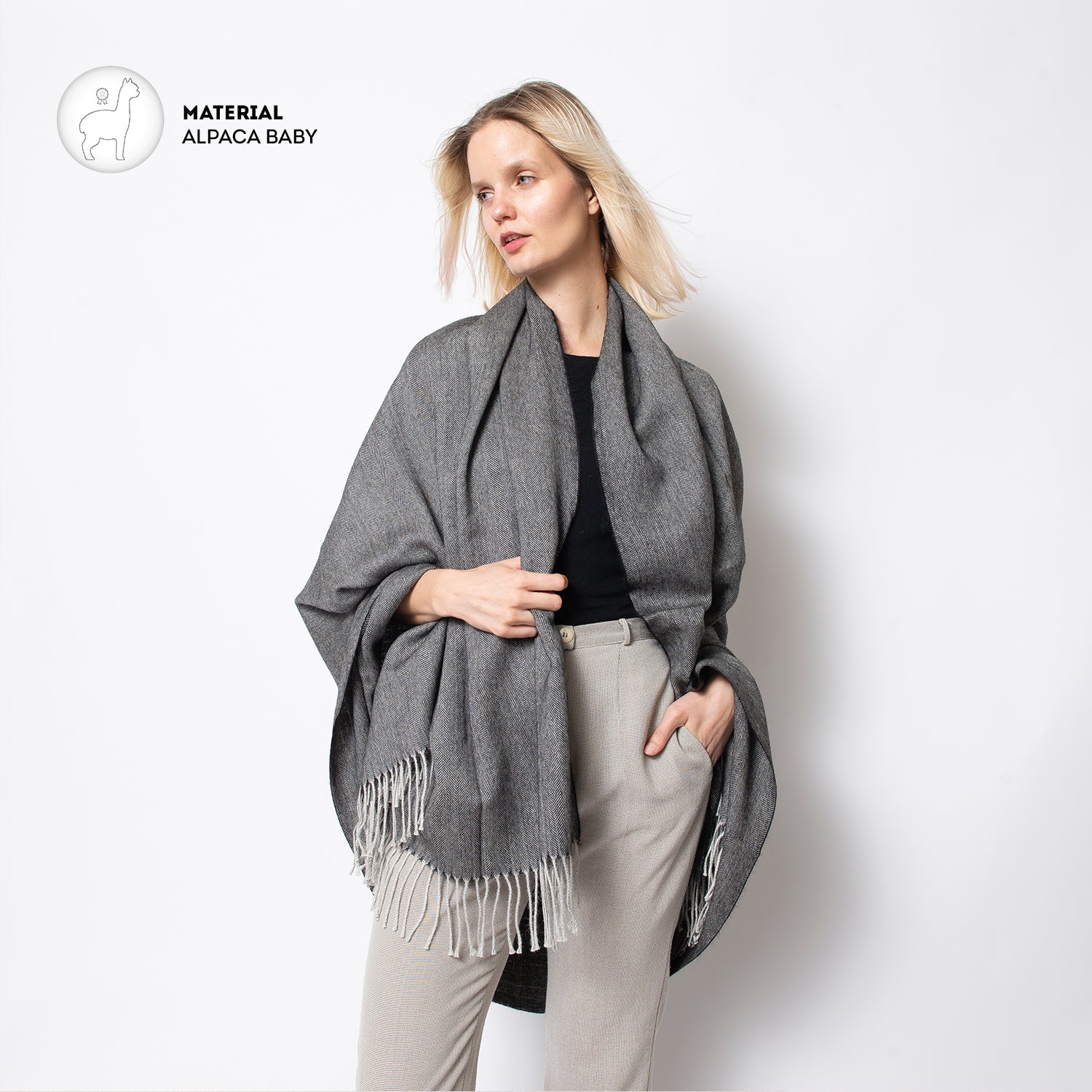 Manta Baby Alpaca Coropuna Gris/Plomo