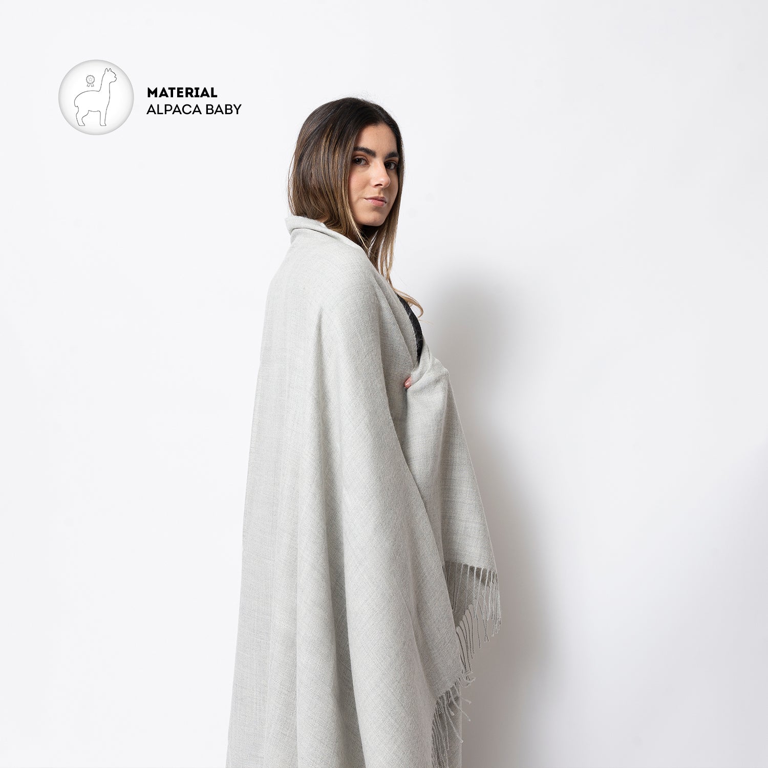 Manta Baby Alpaca Sara Sara Gris