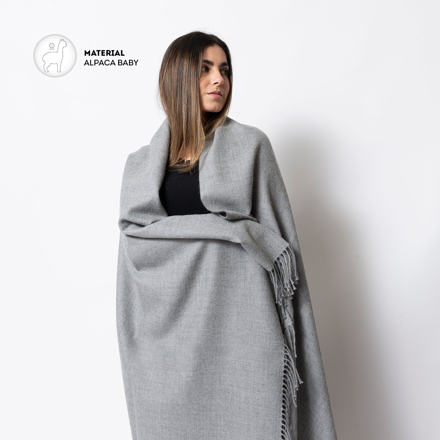 Manta Baby Alpaca Sara Sara Plomo